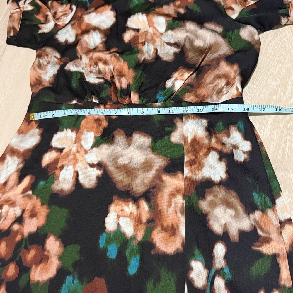 Julia Jordan Floral Midi Dress - Black, Brown, Green - Picture 6 of 10